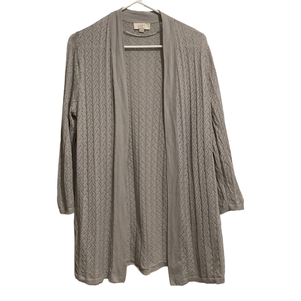 Loft Outlet Open‎ Front Cardigan Sweater Gray Layering Essential